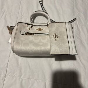 Coach Ivory Satchel and Wristlet Set